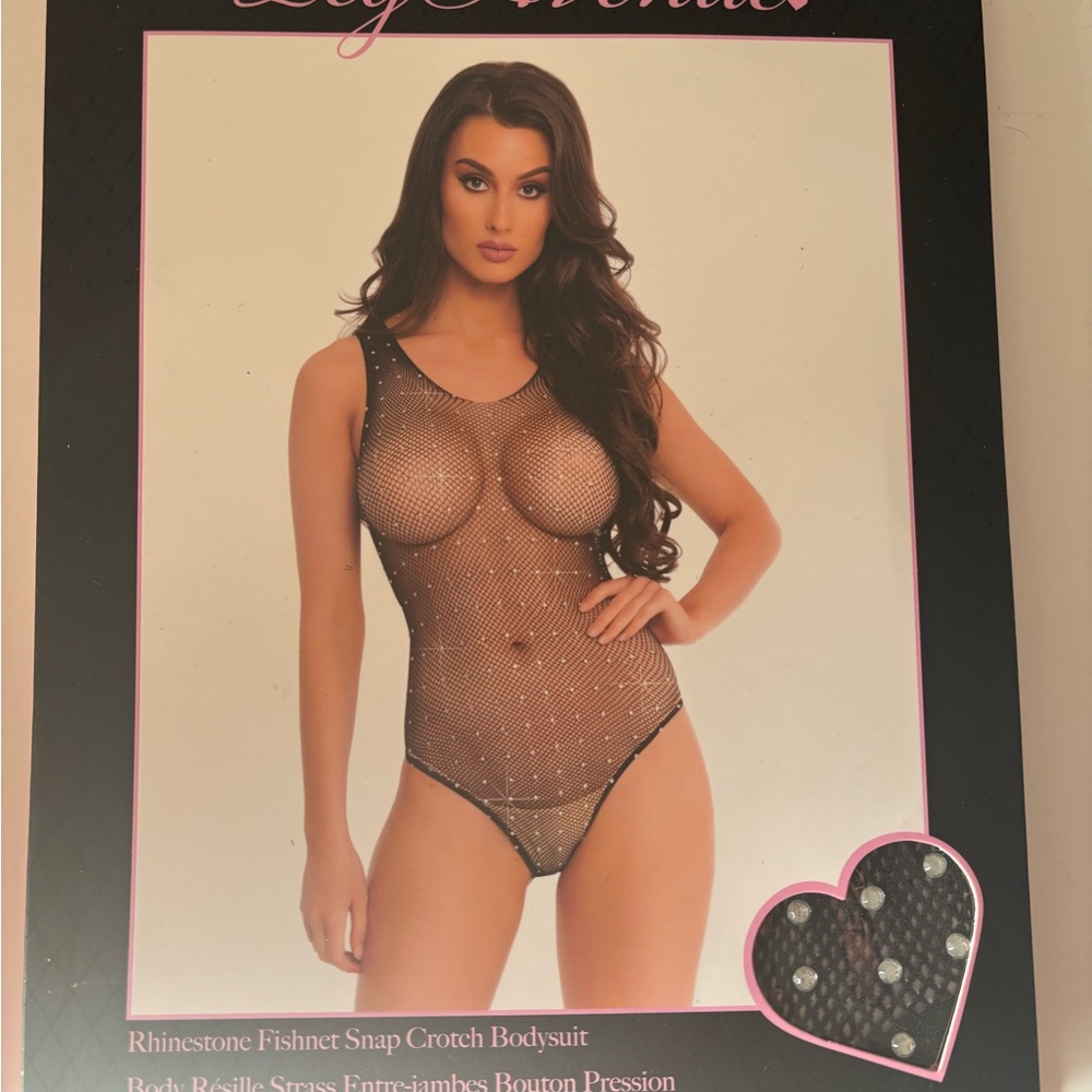 Leg Avenue Black Rhinestone Bodysuit